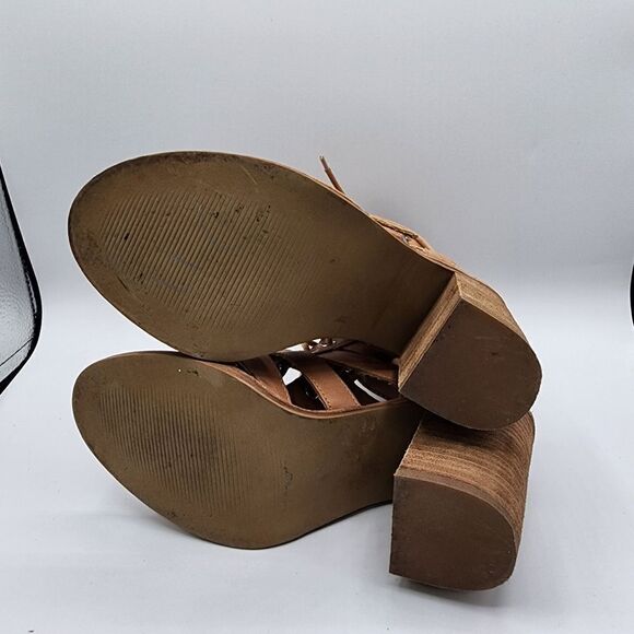 Steve Madden Cecilia tan lace up heeled sandals - Picture 3 of 6